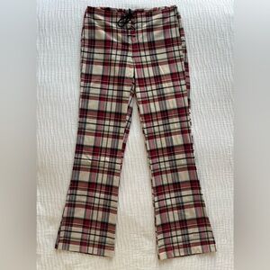 Low Rise Plaid Lace up flare pants